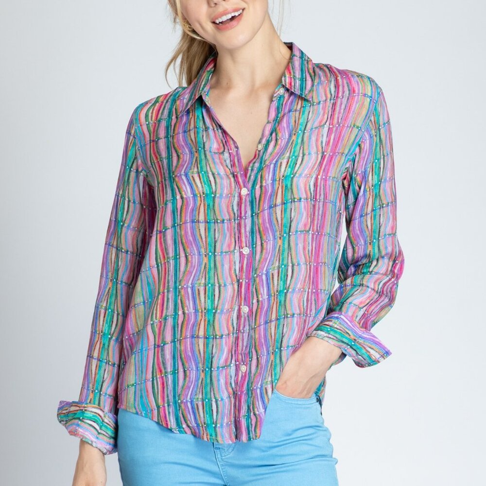 NWT APNY Candle Wax Button-Front Shirt